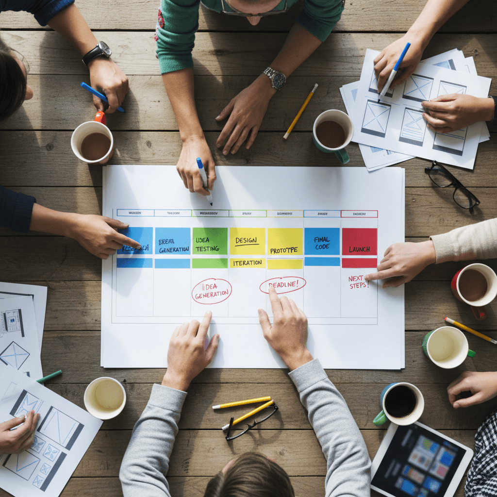 Agile sprint planning session at PulseForge
